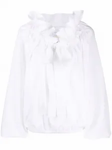 Поплиновая блузка с объемными рукавами PATOU, белый