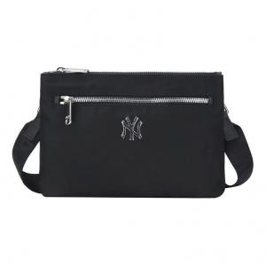 MLB Сумка-мессенджер на плечо с серебряным логотипом New York Yankees, черная, размер