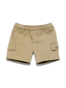 Шорты с вышитым логотипом Versace Kids, нейтральный
