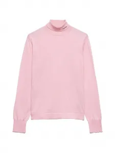 Вязаный свитер с воротником-стойкой Prada, розовый