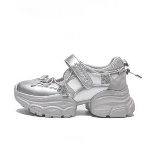 WOOS BOBO Серебряные туфли Мэри Джейн, цвет Silver