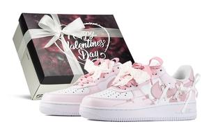 Nike Кроссовки Air Force 1 LE Slip Resistant Shock Absorbers Low Top Kids' Skateboarding Shoes Pink White Teenagers