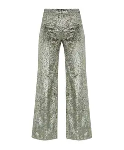 Бархатные брюки с люрексовой нитью Forte Forte, серый