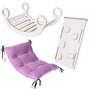 Набор-качалка Монтессори + стена + горка + розовая подушка ДЕРЕВЯННЫЙ СЕРТИФИКАТ Gugi