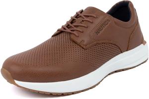 Мужские туфли на шнуровке Nautica - повседневные спортивные кроссовки с верхом из веганской кожи и мягкой подошвой - Atwood, Brown-atwood