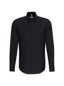 Деловая рубашка узкого кроя с длинным рукавом Seidensticker, черный