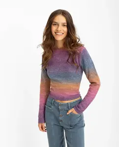 Женский трикотажный свитер с длинными рукавами и узлом на спине Noon, мультиколор