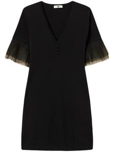 Платье TWINSET с отделкой из тюля, черный