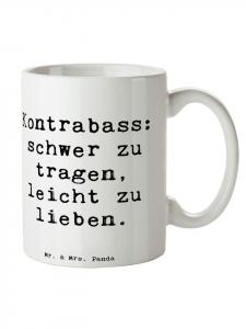 Кофейная кружка с надписью Любовь к контрабасу белого цвета Mr. & Mrs. Panda