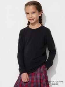 Футболка Heattech из хлопка с круглым вырезом, очень теплая Uniqlo, цвет 09 черный