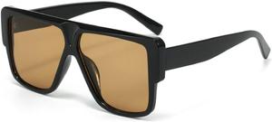 Солнцезащитные очки Melrose Oversized Square, стильные солнцезащитные очки с градиентным переходом для активного отдыха на открытом воздухе, модные и роскошные очки для отпуска, Black Tea