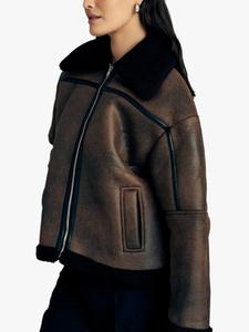 Пальто из искусственной овчины alise A-VIEW, коричневый