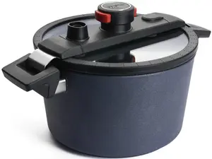 Кастрюля-пароварка Woll Active-Lite из литого алюминия, черно-серый