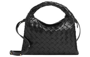 Кожаная сумка из коровьей кожи, миниатюрная женская сумка через плечо, черная Bottega Veneta