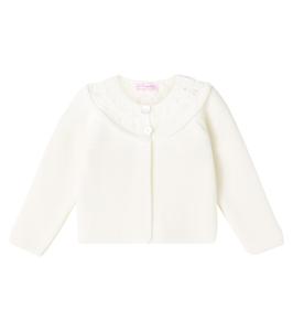 Кардиган из шерсти Baby Baena La Coqueta, слоновая кость