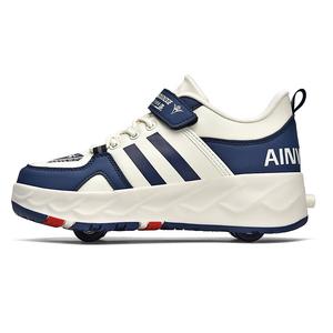 Амортизирующие противоударные стельки устойчивые к истиранию с отскоком дышащие сбалансированные детские повседневные кроссовки Kids' ADOONGA, бежевый/синий