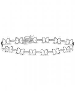 Браслет Бабочка с бриллиантами (1/6 карата) из стерлингового серебра Macy's, Sterling Silver