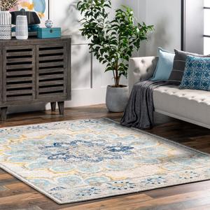 nuLOOM Kiyoko Винтажный цветочный ковер, 92 x 153 см, Blue