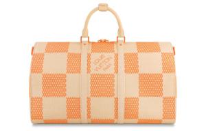 LOUIS VUITTON Кожаная дорожная сумка Keepall Bandouliere 50 Orange