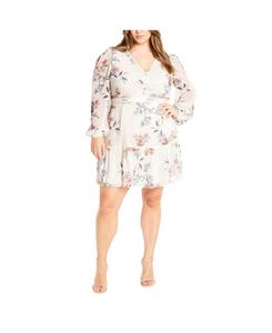 Женское платье с принтом Кики CITY CHIC, Soft posie ivory