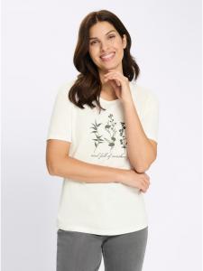 Рубашка с круглым вырезом цвета экрю-хаки Sieh an!