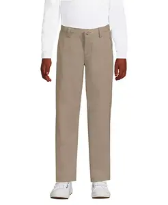 Брюки Active Performance Chino для девочек старшего возраста Lands' End, коричневый/бежевый