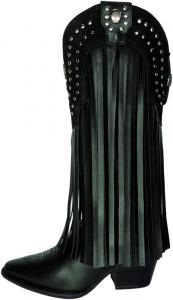 Женские ковбойские сапоги средней длины с заклепками, вышивкой и кисточками, с округлым носком, на среднем блочном каблуке, ретро стиль, осень-зима, размеры 4-16 US Wansseny, Deep Green