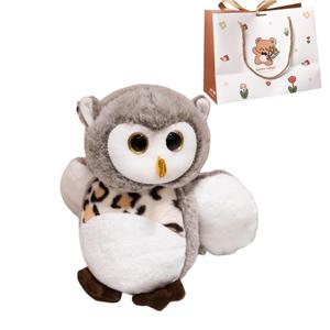Милые и очаровательные совы плюшевые куклы высота 20см/25см OU DI PIG, Brown+Bear Shopping Bag