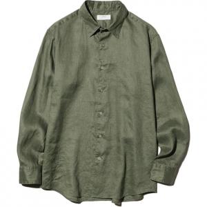 UNIQLO SS26 Рубашка мужская Dark Olive с лацканом Moderate