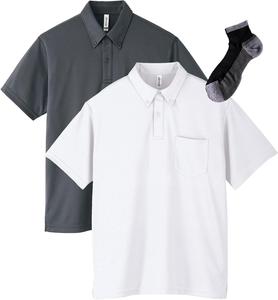 Футболка-поло Glimmer 00331-ABP с коротким рукавом, плотность ткани 4,4 унции, на пуговицах, с карманом, белый/темно-серый