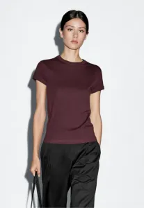 Базовая футболка с коротким рукавом Massimo Dutti, Bordeaux