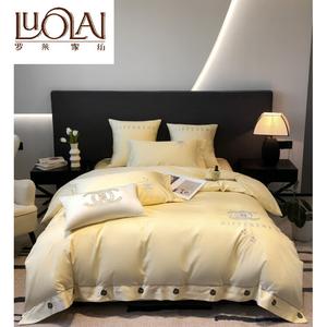 LUOLAI HOME Комплект постельного белья 1.5, 4 предмета, простыня на резинке, пододеяльник 200x230 см, цвет Miss Coco's Cheese Yellow