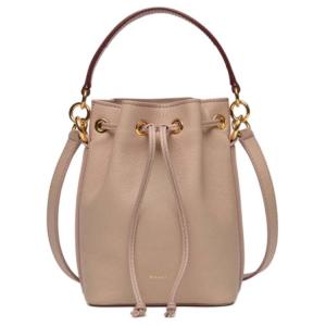 Кожаная сумка-ведро с ремешком, миниатюрная женская сумка через плечо светло-розового цвета BALLY