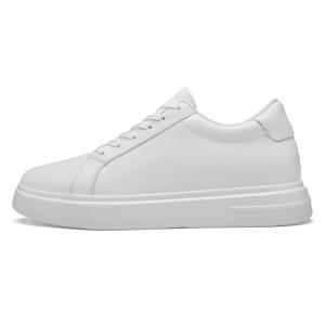 BOLE Белые мужские скейтерские кеды на платформе для увеличения роста, цвет White