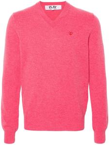 Шерстяной джемпер с нашивкой Comme Des Garçons Play, розовый