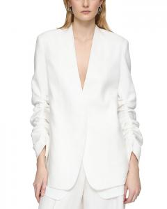 Льняной жакет с рукавами-фонариками Lafayette 148 New York, белый