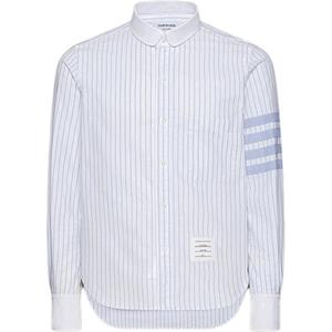 Полосатая рубашка с 4 полосками THOM BROWNE, синий