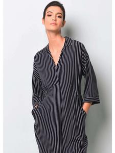 Alba Moda Темно-синее платье с V-образным вырезом