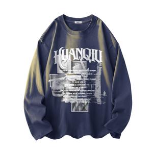 Футболка Unisex Crew Neck Moderate Straight Fit HUANQIU, темно-синий