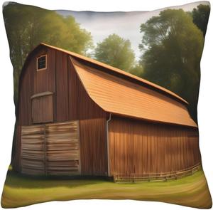 CarXs Декоративная подушка деревенский стиль амбар двусторонний принт Wooden Barn Countryside