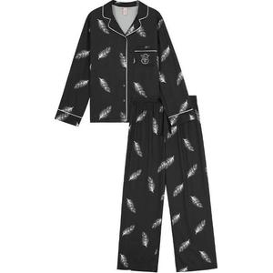 Victoria's Secret Пижамный комплект Refined Print Silky Skin Friendly женский Black Feather
