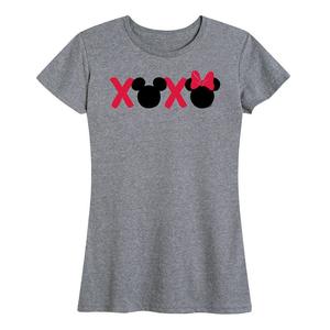 Женская футболка с рисунком XOXO Disney's Mickey & Minnie Mouse, цвет Heather Gray