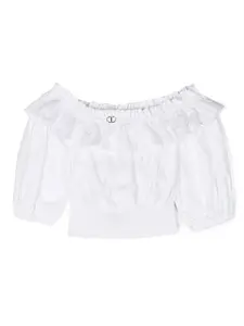 Блузка с открытыми плечами Twinset Kids, белый