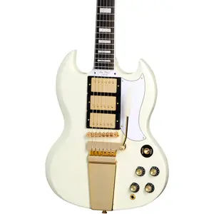 Электрогитара Epiphone Inspired by Gibson Custom 1963 Les Paul SG Custom с вибролой Maestro, классический белый