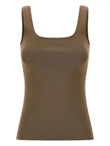 Вязаный топ с квадратным вырезом Entire Studios, коричневый