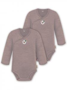 Normani Outdoor Sports Комплект из двух детских боди из шерсти мериноса, розовый