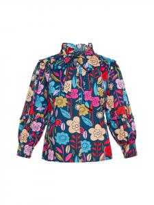 Женская блузка разноцветного синего цвета Usha