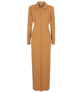 Платье макси Obiou из льняной смеси Jacquemus, Camel  213dr21-213 107820