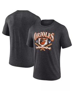 Мужская футболка Heather Charcoal Baltimore Orioles Home Team Tri-Blend Fanatics, серый