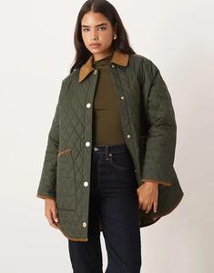 Стеганая куртка Barbour Liddlesdale свободного кроя в цвете шалфей/старинный